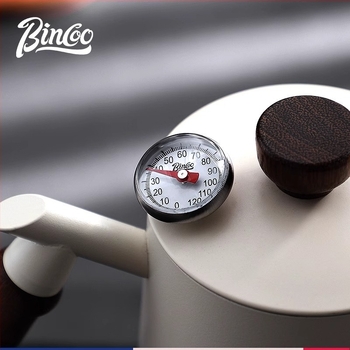 Bincoo Καφέ Μηχανικό Θερμόμετρο με Δείκτη, μοντέρνου μινιμαλιστικού σχεδίου, για χειροποίητο καφέ και εσπρέσο — Αλουμίνιο, Ανοξείδωτος χάλυβας 304 και ABS