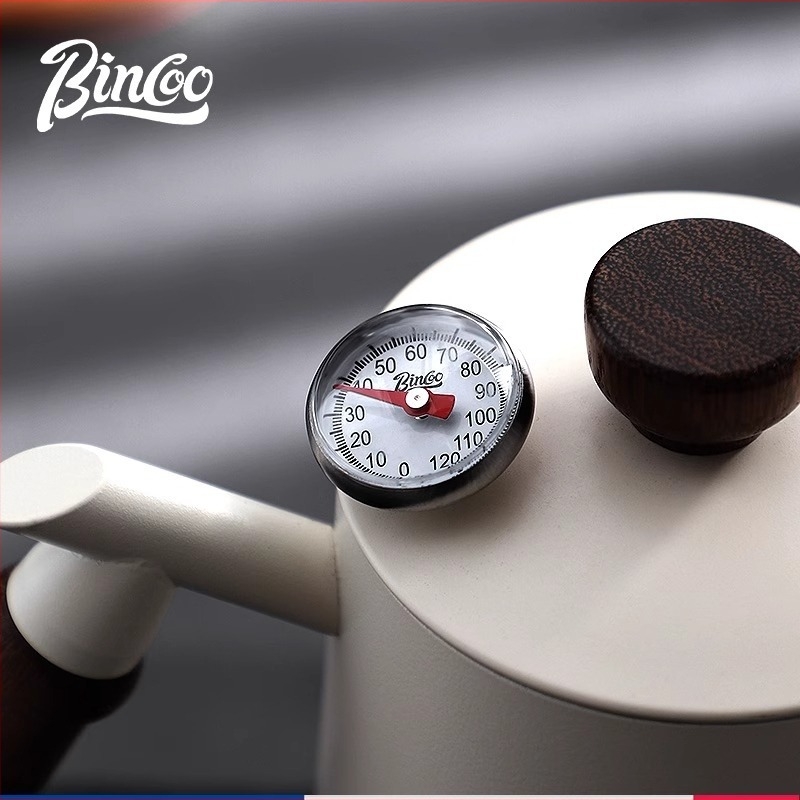 Bincoo Καφέ Μηχανικό Θερμόμετρο με Δείκτη, μοντέρνου μινιμαλιστικού σχεδίου, για χειροποίητο καφέ και εσπρέσο — Αλουμίνιο, Ανοξείδωτος χάλυβας 304 και ABS