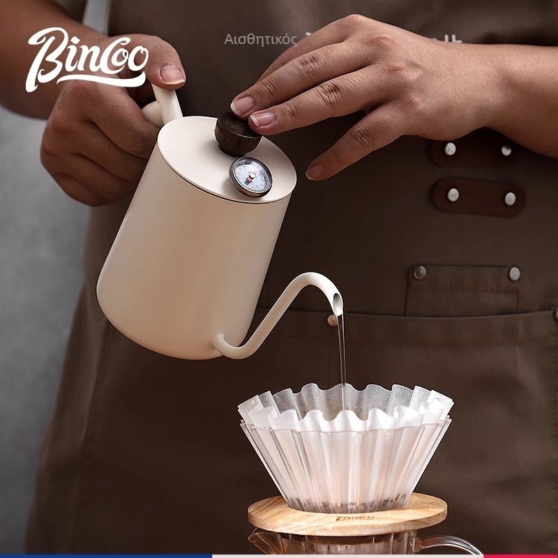 Bincoo Καφέ Μηχανικό Θερμόμετρο με Δείκτη, μοντέρνου μινιμαλιστικού σχεδίου, για χειροποίητο καφέ και εσπρέσο — Αλουμίνιο, Ανοξείδωτος χάλυβας 304 και ABS