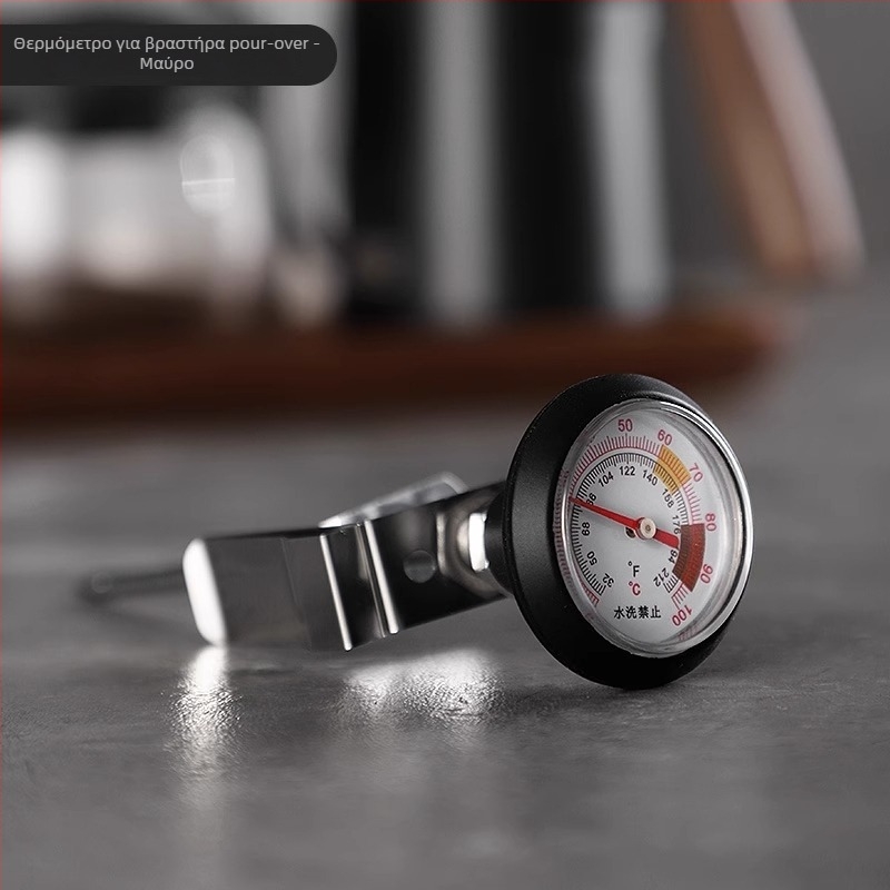 Bincoo Καφέ Μηχανικό Θερμόμετρο με Δείκτη, μοντέρνου μινιμαλιστικού σχεδίου, για χειροποίητο καφέ και εσπρέσο — Αλουμίνιο, Ανοξείδωτος χάλυβας 304 και ABS