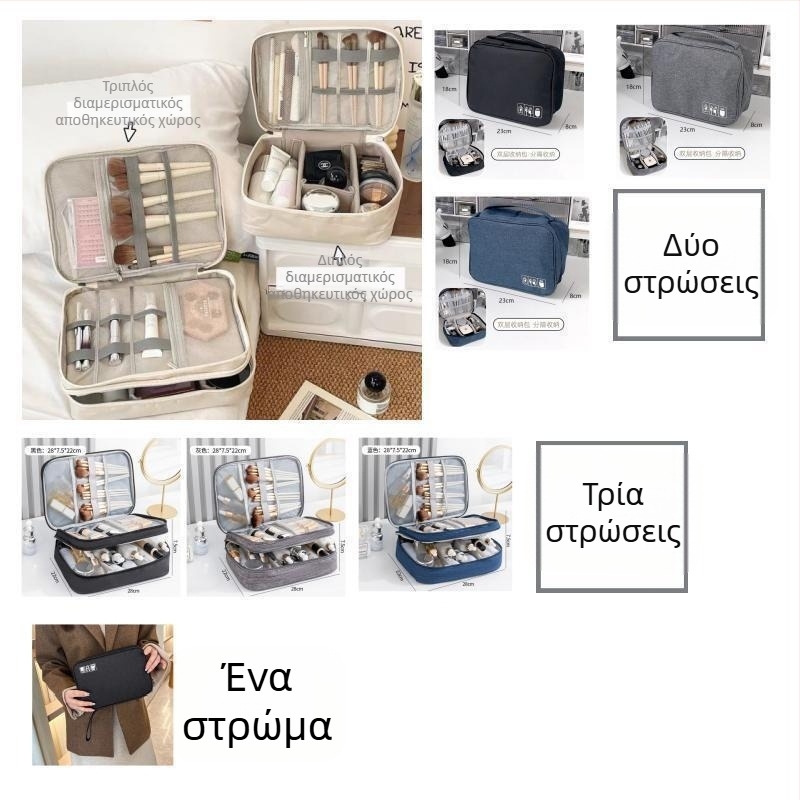 Τσαντάκι καλλυντικών με μεγάλο χώρο και διαχωρισμούς, φορητό για ταξίδια, ανθεκτικό στις λεκέδες, πολυλειτουργικός οργανωτής καλλυντικών (Υλικό: Ύφασμα; Μοντέλο: Άλλο; Εσωτερική επένδυση: Άλλη; Λειτουργία: Άλλη; Φύλο: Άνδρας)