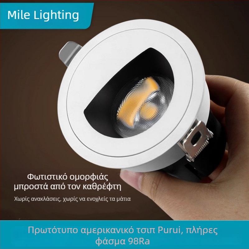 Ενσωματωμένο LED φως μακιγιάζ για καθρέφτη, COB πηγή, CRI ≥95, 220V, αλουμινένιο περίβλημα, διακόπτης κουμπί