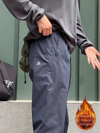 Αντιανεμικά και ζεστά λειτουργικά παντελόνια εργασίας για τον χειμώνα, ίσιο κόψιμο με φερμουάρ, μικροελαστικό ύφασμα από βαμβάκι-μπαμπού