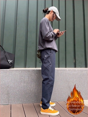 Αντιανεμικά και ζεστά λειτουργικά παντελόνια εργασίας για τον χειμώνα, ίσιο κόψιμο με φερμουάρ, μικροελαστικό ύφασμα από βαμβάκι-μπαμπού