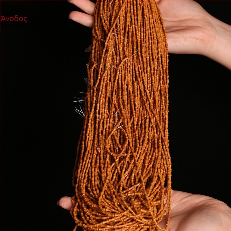 Ξύλινο βραχιόλι με 108 χάντρες και μπαμπού κόμβους για DIY αξεσουάρ και κρεμαστά για κλειδιά