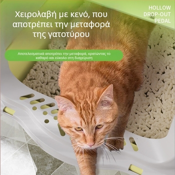 Κουτί άμμου γάτας με πλήρως κλειστό σχέδιο, προστασία από πιτσιλίσματα, αντι-οσμές, υλικό PP