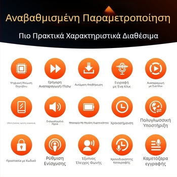 Boston A20S καταγραφέας ήχου με μείωση θορύβου, 12 ώρες καταγραφής, υποστήριξη TF κάρτας, USB 2.0, έως 999 καταγραφές