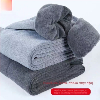 Ανδρικά ζεστά παντελόνια με φλις επένδυση — στενή γραμμή, 100% πολυεστέρας, παχύ ύφασμα 201–250 γ/μ²