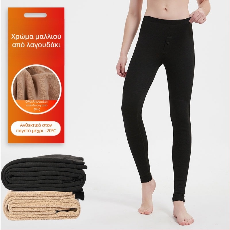 Αντρικά θερμά παντελόνια από ακρυλικό, εξτρά παχιά ύφανση, μήκος 3/4, ελαστικά, μονόστρωμα