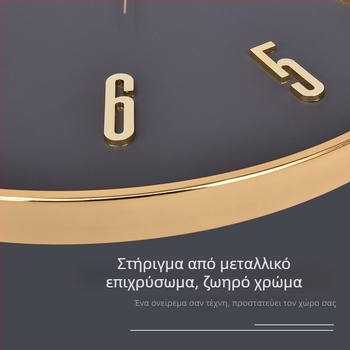 Ρολόι Τοίχου HB500 – κίνηση με σάρωση δευτερολέπτων, 3D καντράν, δερμάτινο καντράν, μεταλλικό περίβλημα, με μπαταρία