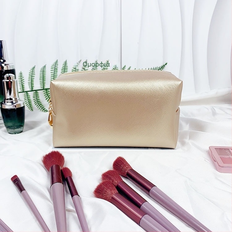 Δερμάτινο τσαντάκι μακιγιάζ με επένδυση πολυεστέρα, αδιάβροχο, εξαιρετικά ελαφρύ, επεκτάσιμο, κατάλληλο για αποθήκευση.