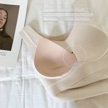 Θερμικό γιλέκο με ενσωματωμένες θήκες στήθους από ακρυλικό νήμα, στρογγυλή λαιμόκοψη, παχύ ύφασμα 251–300 g/m², βασικό στρώμα για γυναίκες