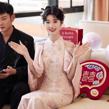 Φόρεμα δεξίωσης για γάμο, μακριά μανίκια, άνοιξη 2025, πολυεστέρας, περιεκτικότητα κύριου υφάσματος 30-50%, για ενήλικες γυναίκες