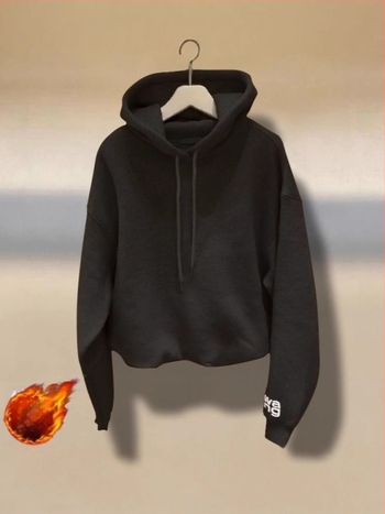 Ανδρικό βαμβακερό φούτερ με κουκούλα – Κορεάτικου στυλ, ευρύχωρη γραμμή, πουλόβερ, 96%+ βαμβάκι, 300 g/m²