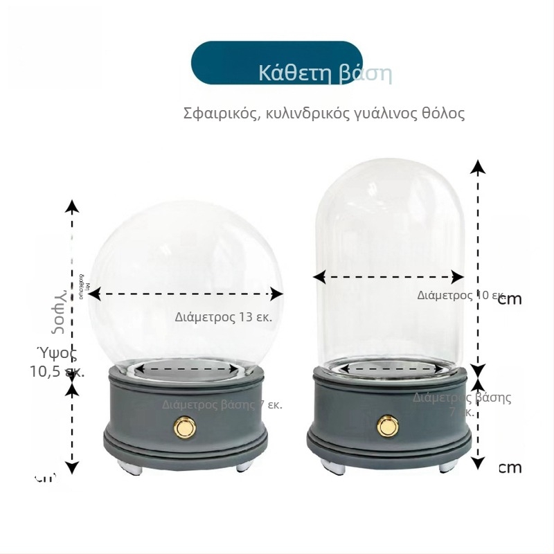Flower Encounter Bluetooth ηχείο με LED φως υπό γυάλινο κάλυμμα, διακοσμητικό μικροτοπίο από ρητίνη