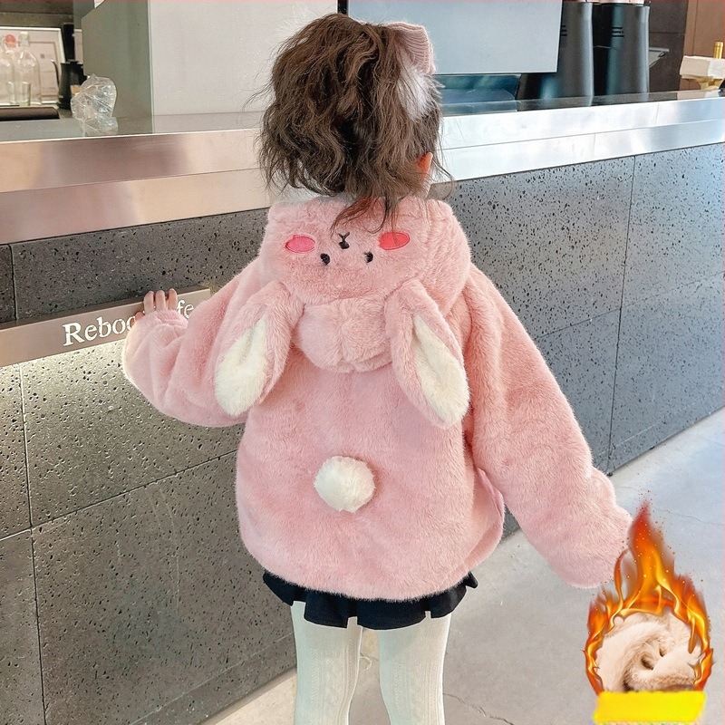 Παιδικό παλτό από συνθετική γούνα, κορεατικού στυλ, με φερμουάρ, επενδυμένο με πολυεστερικό φλίς, για παιδιά 3–8 ετών, φθινοπωρινό-χειμερινό.