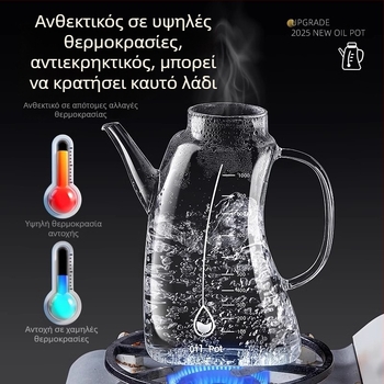 Γυάλινο μπουκάλι λαδιού, σκανδιναβικού στυλ, αυτόματο άνοιγμα και κλείσιμο, Giant chen