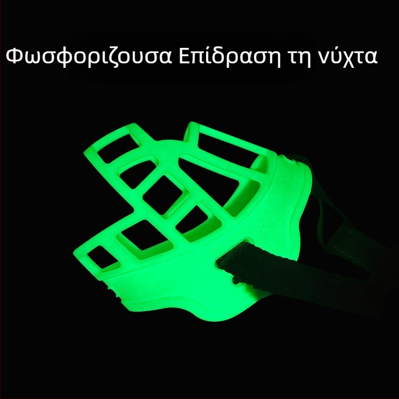 Πλαστικό φίμωτρο σκύλου με φθορίζουσα προστασία για νύχτα, ρυθμιζόμενο, αποτρέπει το δάγκωμα, το γλείψιμο και το φαγητό.