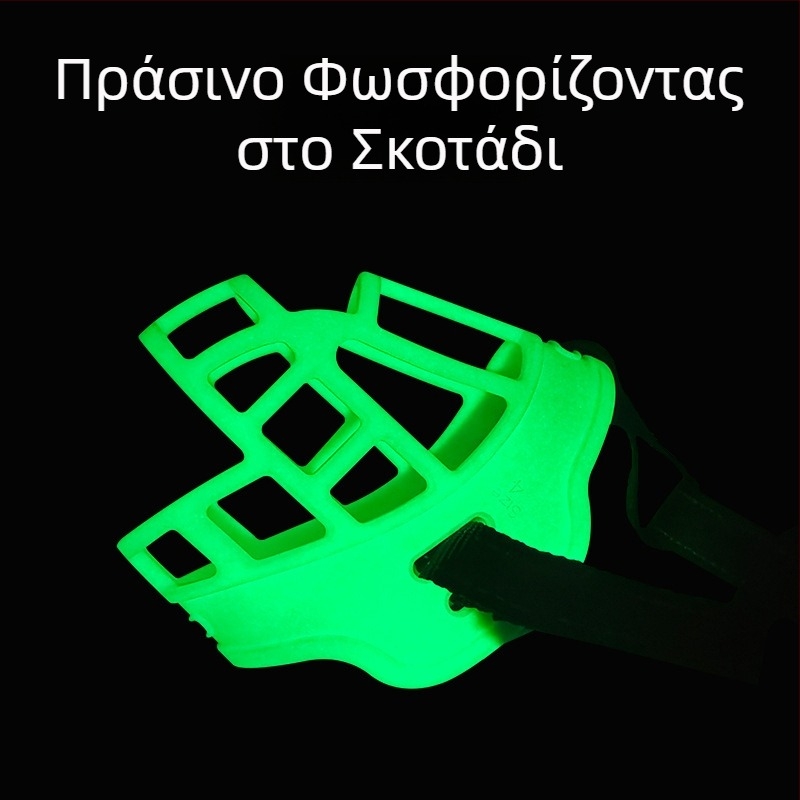 Πλαστικό φίμωτρο σκύλου με φθορίζουσα προστασία για νύχτα, ρυθμιζόμενο, αποτρέπει το δάγκωμα, το γλείψιμο και το φαγητό.