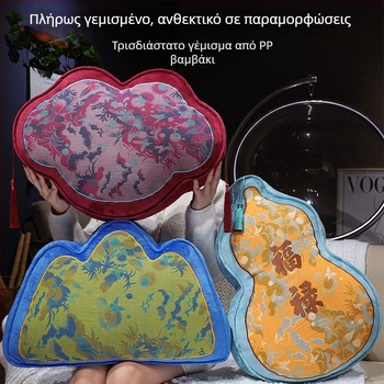 Μαξιλάρι σε εθνικό στιλ με οσφυϊκή στήριξη για καναπέ, γραφείο και αυτοκίνητο. Κάλυμμα από διπλό νήμα και κρυστάλλινο βελούδο. Γέμισμα PP βαμβάκι. Κεντήματα και ραφή.