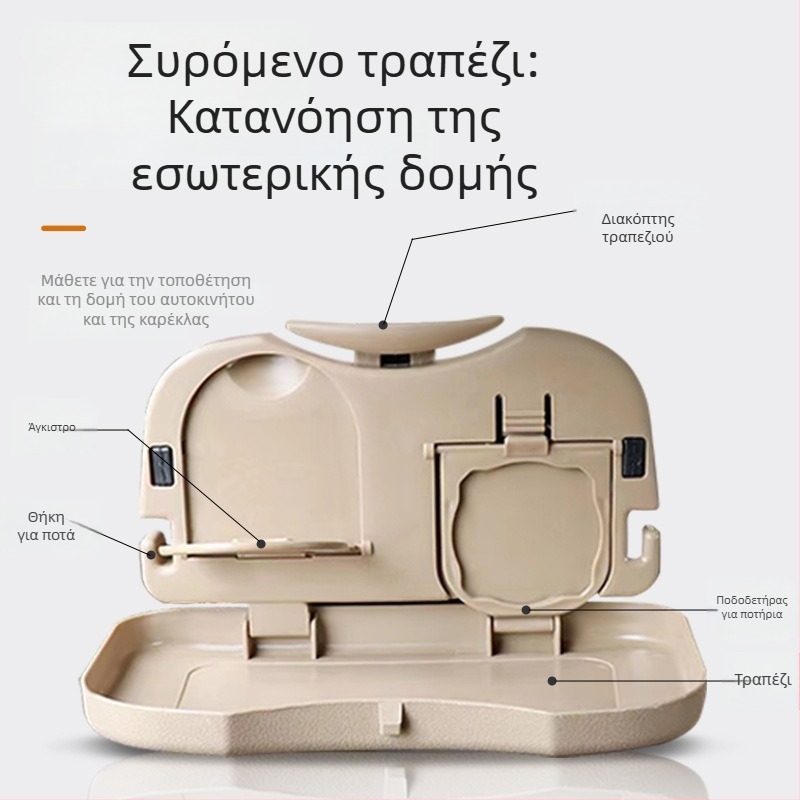 Αναδιπλόμενο τραπεζάκι αυτοκινήτου — πλαστικό, εγκατάσταση σε τοίχο, RS