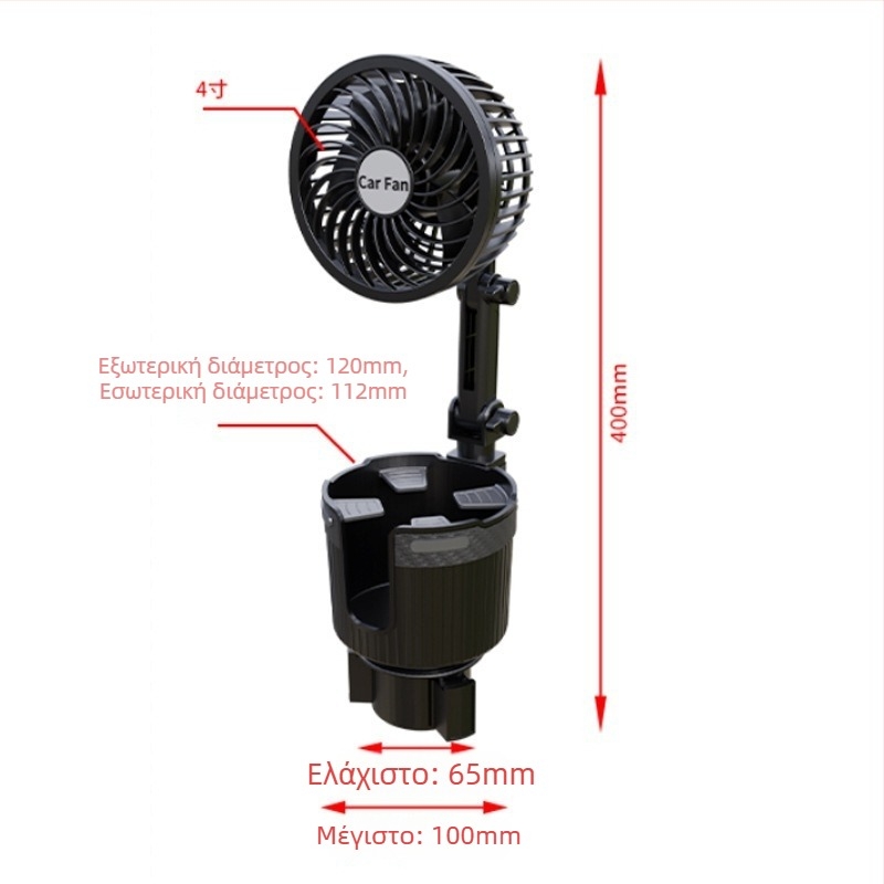 Ανεμιστήρας αυτοκινήτου για θήκη ποτηριού – ABS σώμα, μοντέλο Xc-sbj38, κωδικός προϊόντος Xc-sbj38, τοποθέτηση στο ταμπλό, μάρκα XCLPF