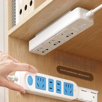 Κρατητήρας τοίχου για πρίζες και καλώδια, καθολικό στυλ, εγκατάσταση χωρίς τρύπημα