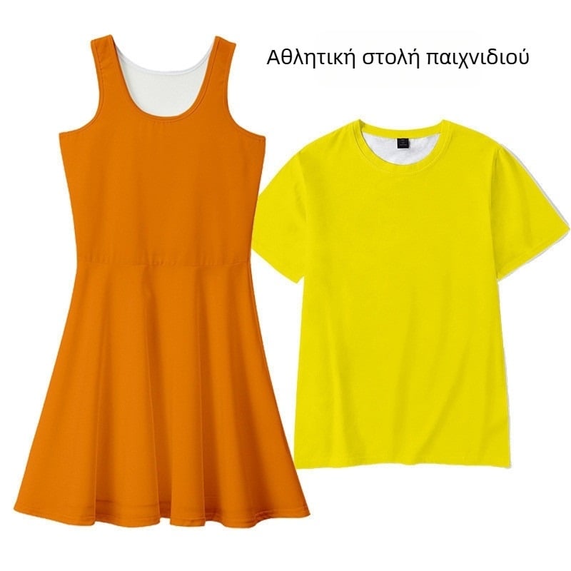 Φόρεμα Bugesezhiyu και σετ με κοντομάνικη μπλούζα (Πολυεστέρας; Μονόχρωμο σχέδιο; Στυλ πριγκίπισσα; Φούστα Α-γραμμής; Μίνι μήκος)