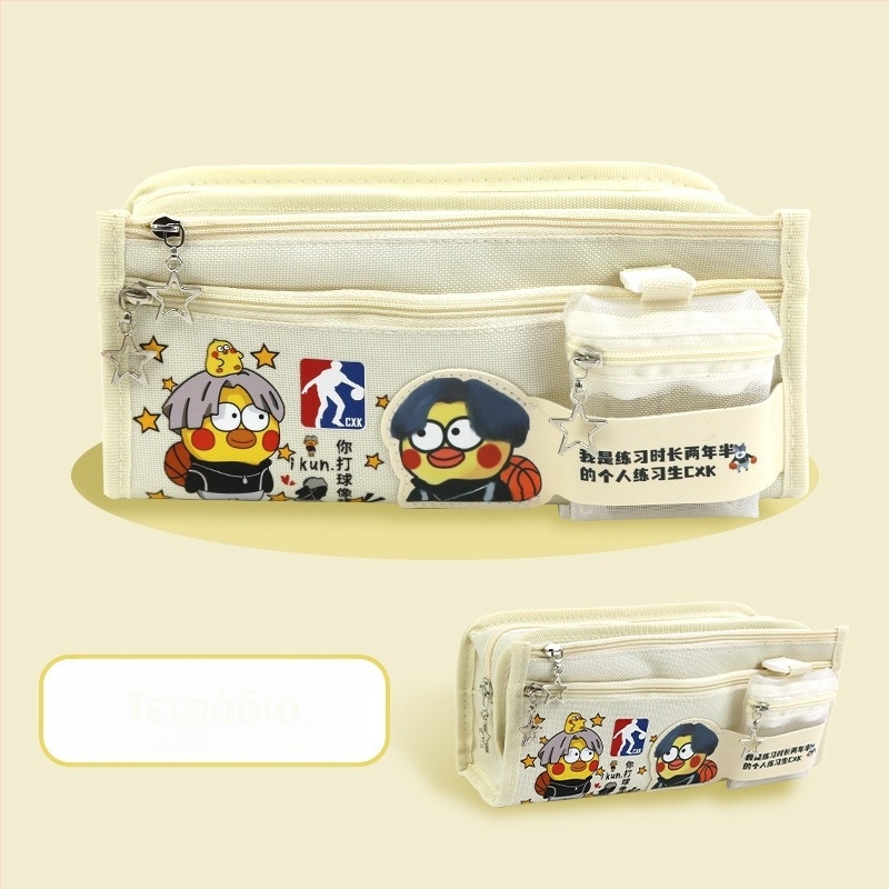 Θήκη μολυβιών Pikachu με μεγάλη χωρητικότητα – σχολικά είδη από καμβά, μάρκα Anime, Κορεατικό στυλ