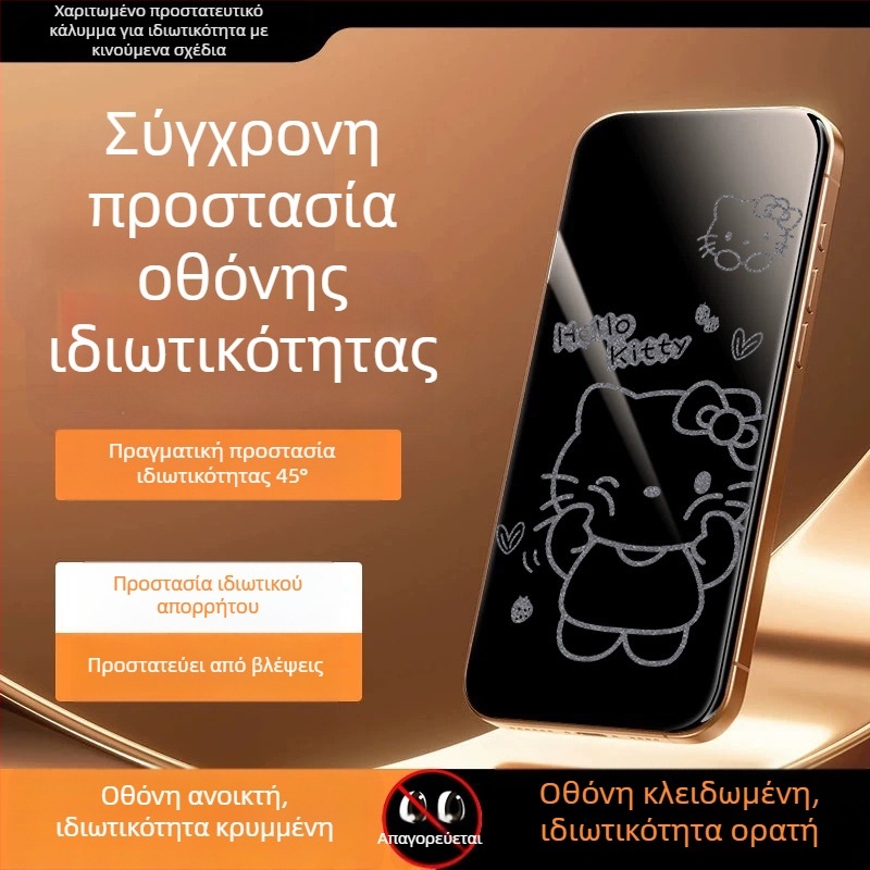 Προστατευτικό οθόνης ιδιωτικότητας για iPhone 14 Pro Max — tempered glass, πλήρης οθόνη, απόρρητο, αντίσταση σε πτώσεις, HD ευκρίνεια