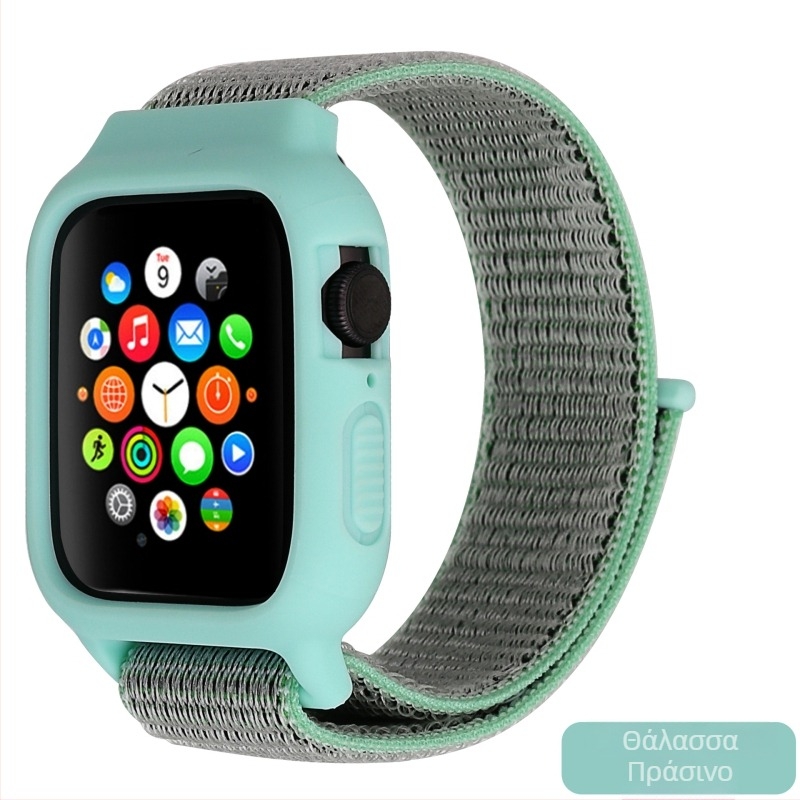 Apple Watch Nylon Loop ενσωματωμένο προστατευτικό κάλυμμα και λουράκι — υφαντό υλικό, προσαρμοσμένη διεπαφή