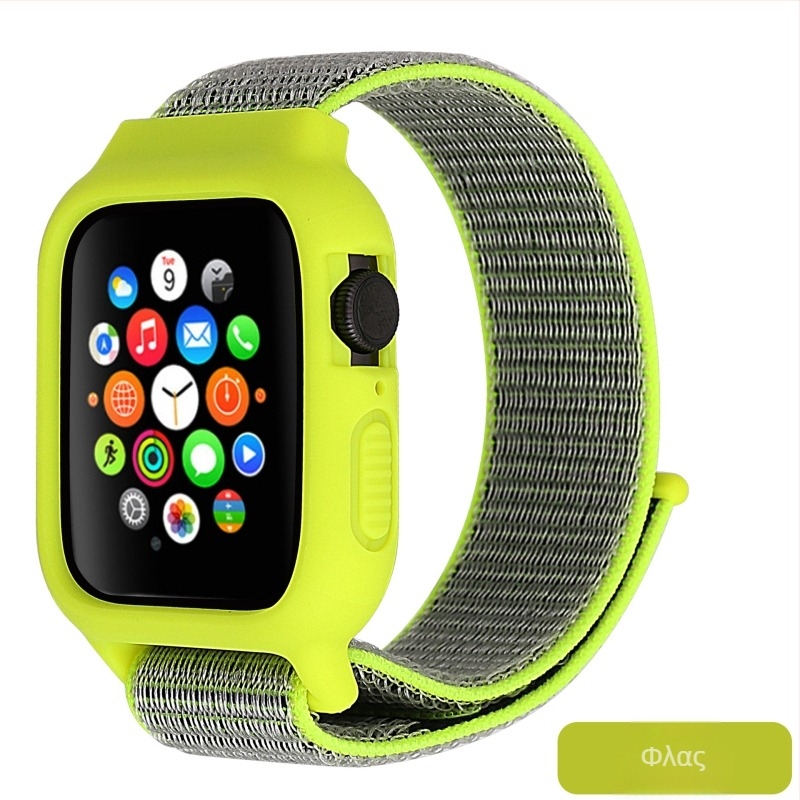 Apple Watch Nylon Loop ενσωματωμένο προστατευτικό κάλυμμα και λουράκι — υφαντό υλικό, προσαρμοσμένη διεπαφή