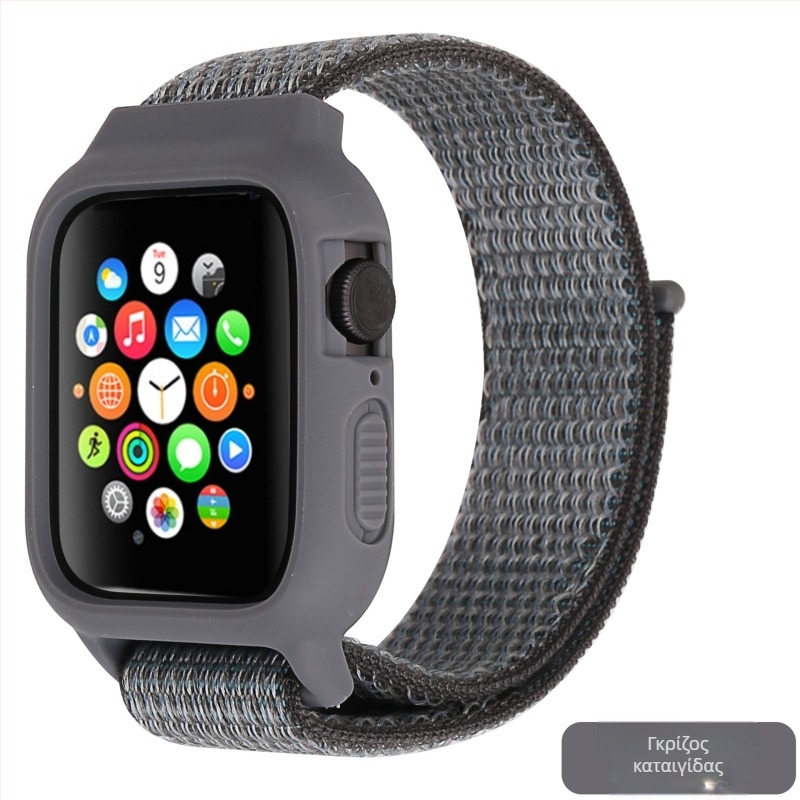 Apple Watch Nylon Loop ενσωματωμένο προστατευτικό κάλυμμα και λουράκι — υφαντό υλικό, προσαρμοσμένη διεπαφή