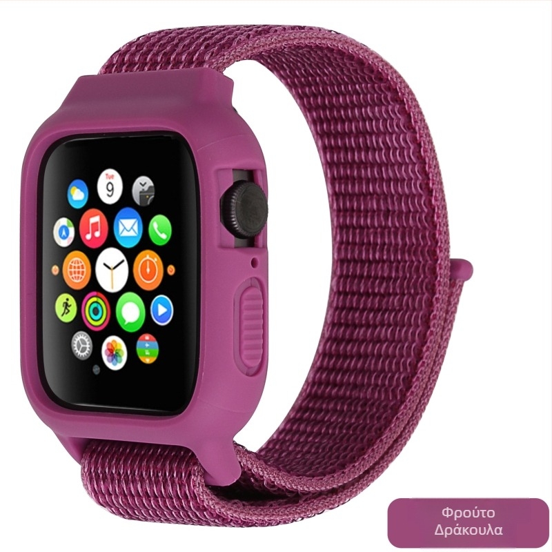 Apple Watch Nylon Loop ενσωματωμένο προστατευτικό κάλυμμα και λουράκι — υφαντό υλικό, προσαρμοσμένη διεπαφή