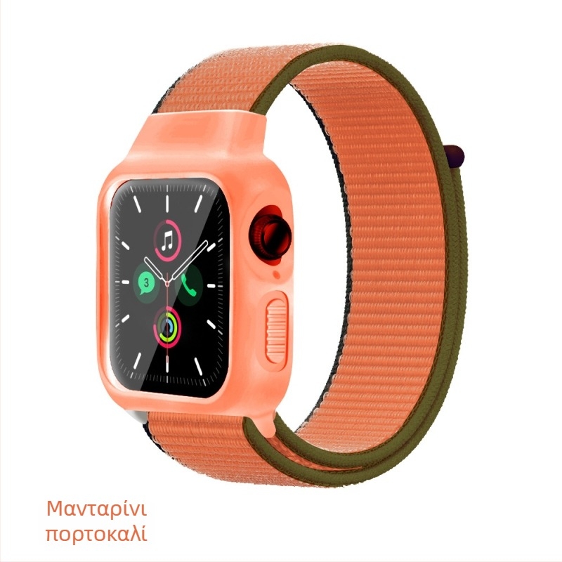 Apple Watch Nylon Loop ενσωματωμένο προστατευτικό κάλυμμα και λουράκι — υφαντό υλικό, προσαρμοσμένη διεπαφή
