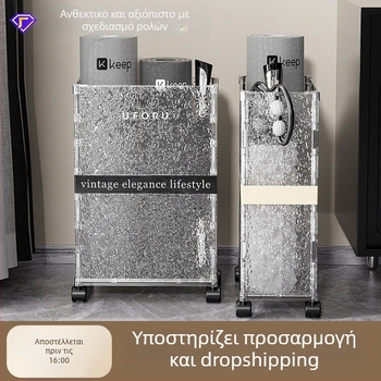 Ράφι αποθήκευσης γιόγκα με ρόδες, PET πλαστικό, χωρητικότητα 30–40 λίτρων, μοντέλο D2324, βάρος 3,15 kg, κινούμενο