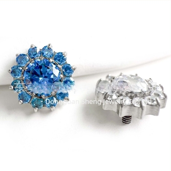 Σκουλαρίκια με ηλίανθο, ένθετο ζιρκόνιο, G23 κράμα τιτανίου, γεωμετρικό σχήμα, unisex, φυσικό στυλ