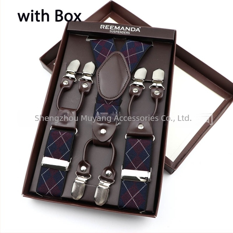 Unisex τιράντες με 6 κλιπ, ελαστικές και ρυθμιζόμενες, διασταύρωση στην πλάτη, πολυεστερικό νήμα με λαστιχάκι