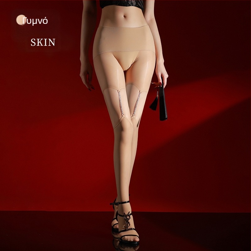 Καλσόν Love Chain, μονόπλευρη αλυσίδα, λεπτό ύφασμα, γυαλιστικό νάιλον, αόρατος σχηματισμός, αντιτριβή, sexy στυλ