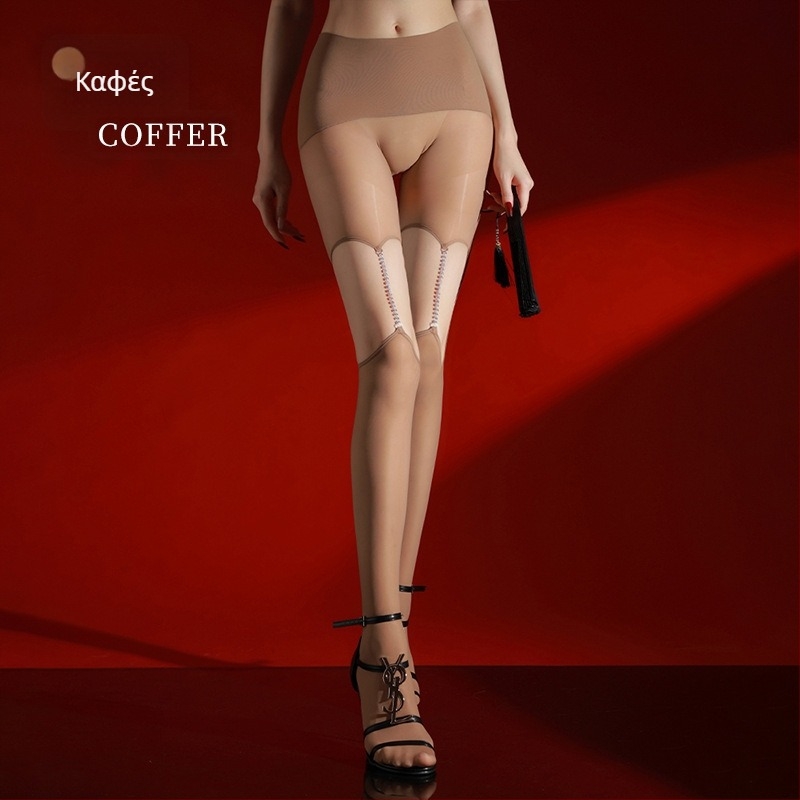 Καλσόν Love Chain, μονόπλευρη αλυσίδα, λεπτό ύφασμα, γυαλιστικό νάιλον, αόρατος σχηματισμός, αντιτριβή, sexy στυλ