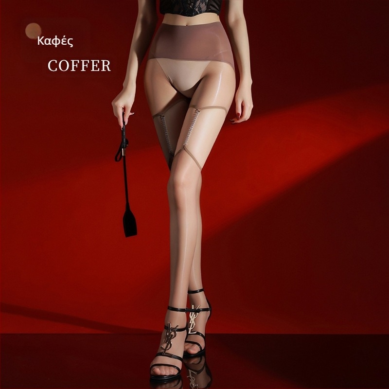 Καλσόν Love Chain, μονόπλευρη αλυσίδα, λεπτό ύφασμα, γυαλιστικό νάιλον, αόρατος σχηματισμός, αντιτριβή, sexy στυλ