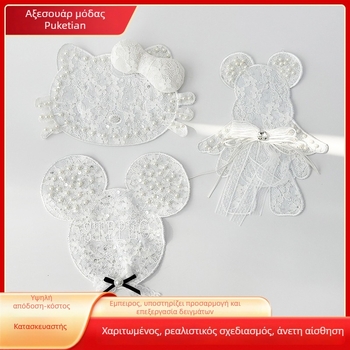 Κέντημενο patch με καρτούν ποντίκι και πούλιες για ρούχα