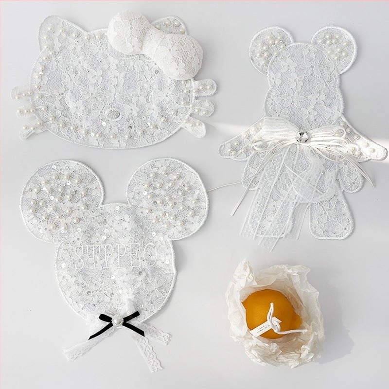 Κέντημενο patch με καρτούν ποντίκι και πούλιες για ρούχα