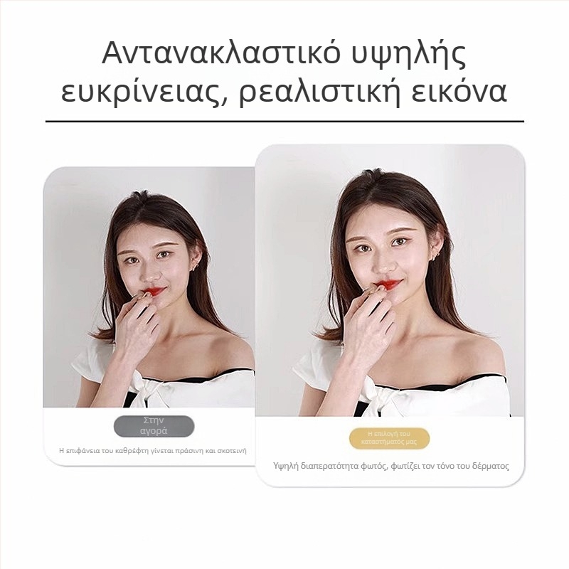 PVC αυτοκόλλητος καθρέφτης τοίχου, αντιστατικό, απλό σχέδιο, 1 τεμάχιο