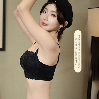 Δαντελένιο σουτιέν τύπου σωλήνας, χωρίς σύρμα, διαπνέον, διαμόρφωση, ρυθμιζόμενες τιράντες, πίσω κούμπωμα τεσσάρων σειρών