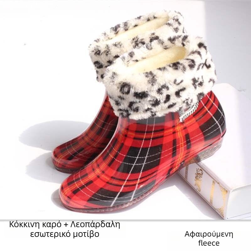 Γυναικείες μπότες βροχής, PVC επάνω μέρος, χαμηλό ύψος μπότας, κανονικό πάχος, μοντέλο 1000262986