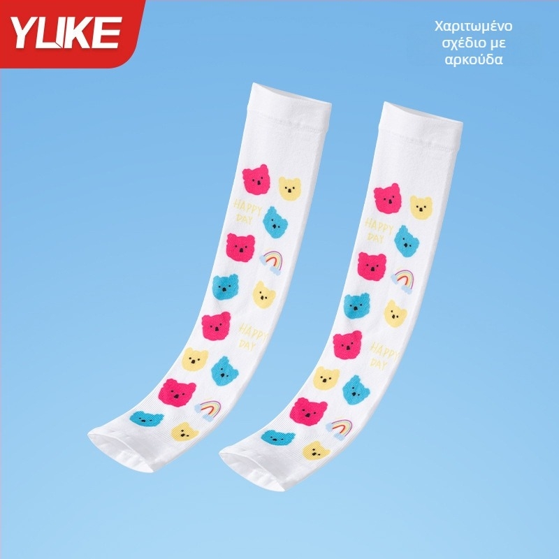 Παιδικές εξωτερικές μανσέτες από νάιλον – unisex, UV προστασία, μοτίβο με σπασμένα λουλούδια