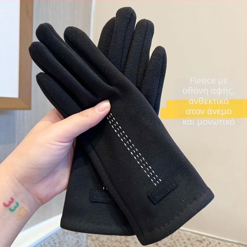 Γυναικείες γάντια φθινοπωρινά-χειμερινά με βαμβακερή βάση και ύφασμα Ice Silk, στυλ Flip cover, για ποδηλασία και εξωτερική χρήση — Liberal Arts