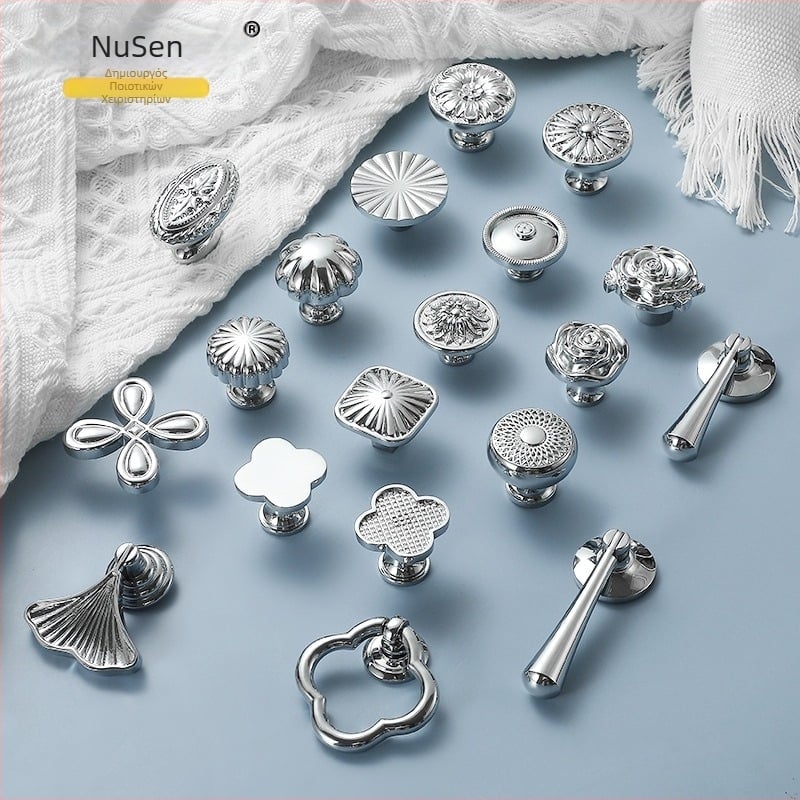 Nu Sheng 301 Χαλκός Λαβή Πόρτας Ντουλαπιού, Ροζ Μοτίβο, Γαλλικού Στυλ Ντουλάπας, Σχήματος Τικβας με Μία Οπή, Μοντέρνο Απλό Λουξ