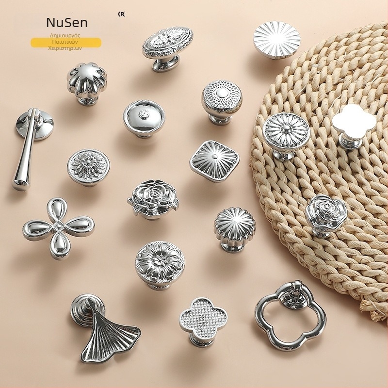 Nu Sheng 301 Χαλκός Λαβή Πόρτας Ντουλαπιού, Ροζ Μοτίβο, Γαλλικού Στυλ Ντουλάπας, Σχήματος Τικβας με Μία Οπή, Μοντέρνο Απλό Λουξ